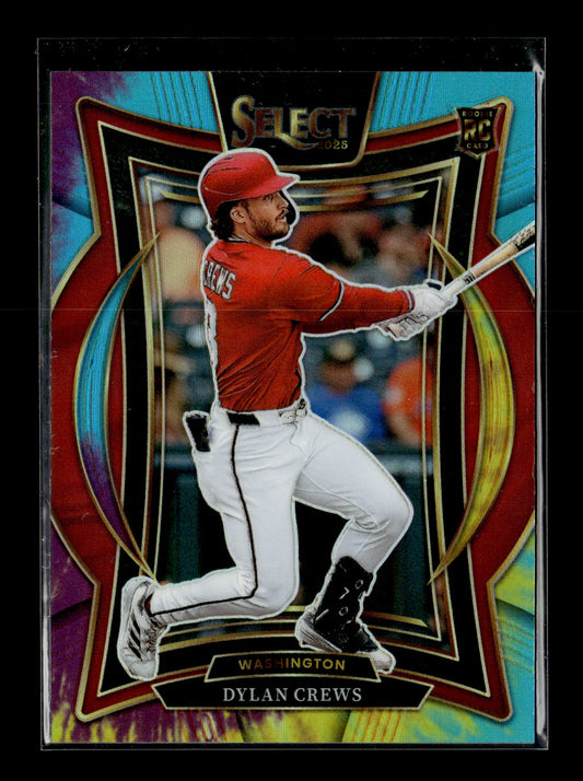 2025 Panini Select Dylan Crews #14 Tie-Dye Prizms #/25 Washington Nationals
