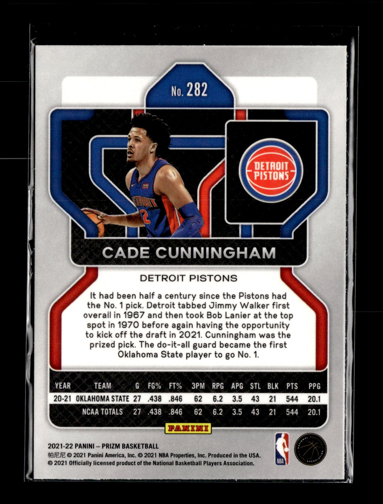 2021-22 Panini Prizm Cade Cunningham #282 Detroit Pistons