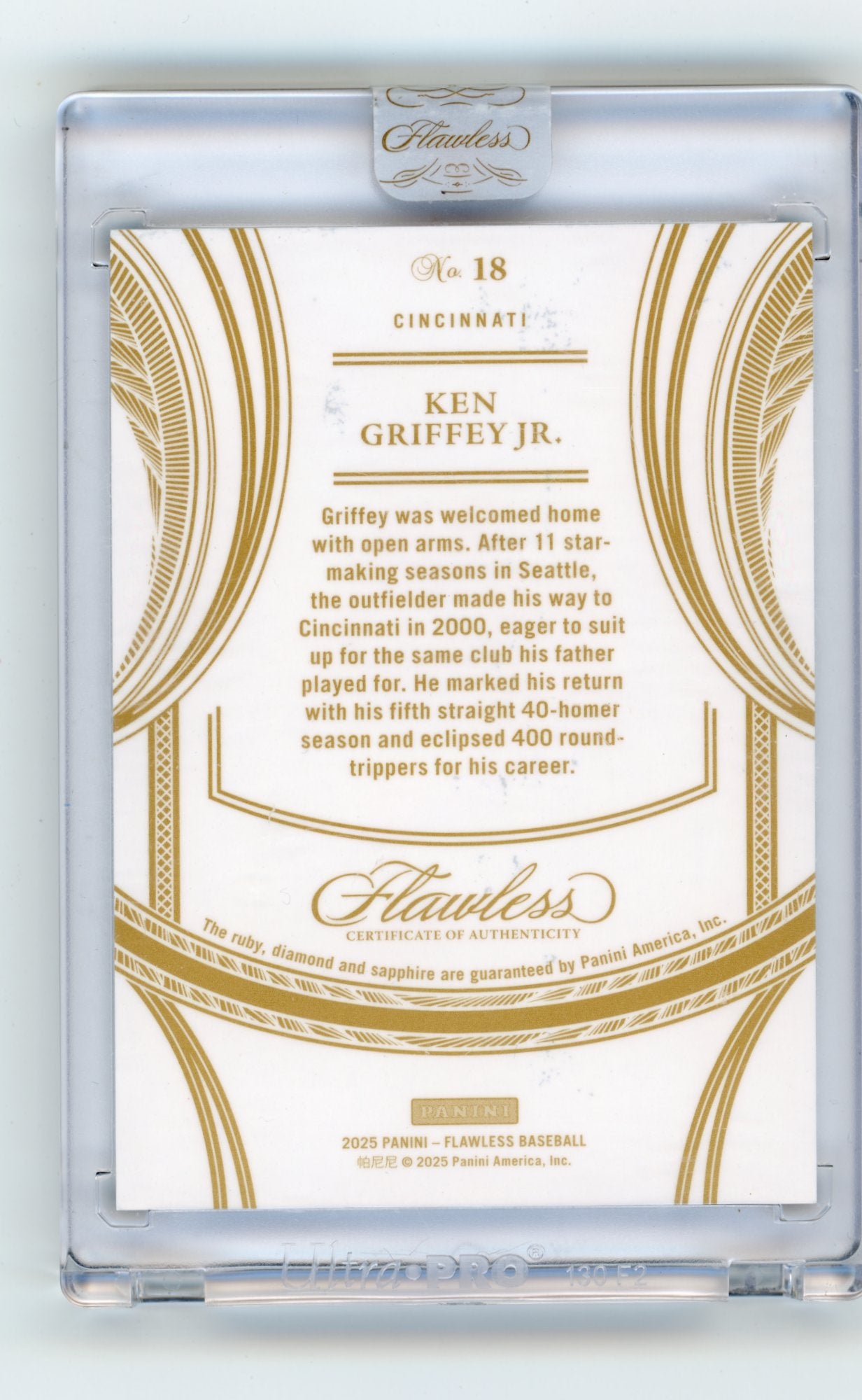 2025 Panini Flawless Ken Griffey Jr. #68 #/25 Cincinnati Reds
