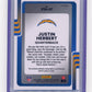 2025 Donruss Optic Justin Herbert #DTBH-JHT Donruss Threads Blue Hyper Los Angeles Chargers