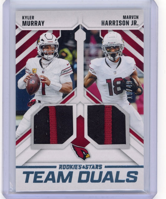 2025 Panini Rookies & Stars Kyler Murray / Marvin Harrison Jr. #TD-ARI Team Duals Arizona Cardinals