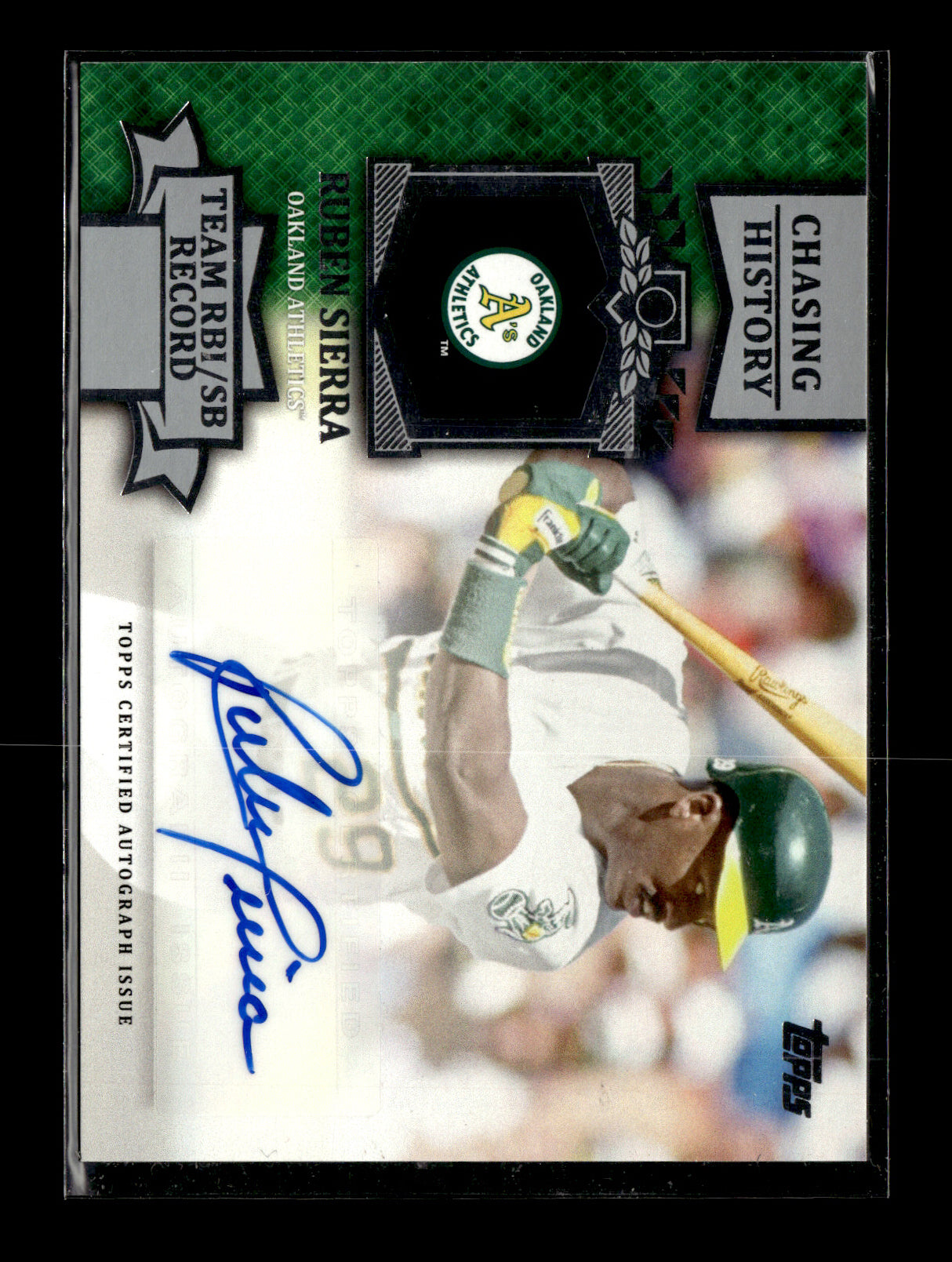 2013 Topps Update Ruben Sierra #CHA-RS Chasing History Autographs Oakland Athletics