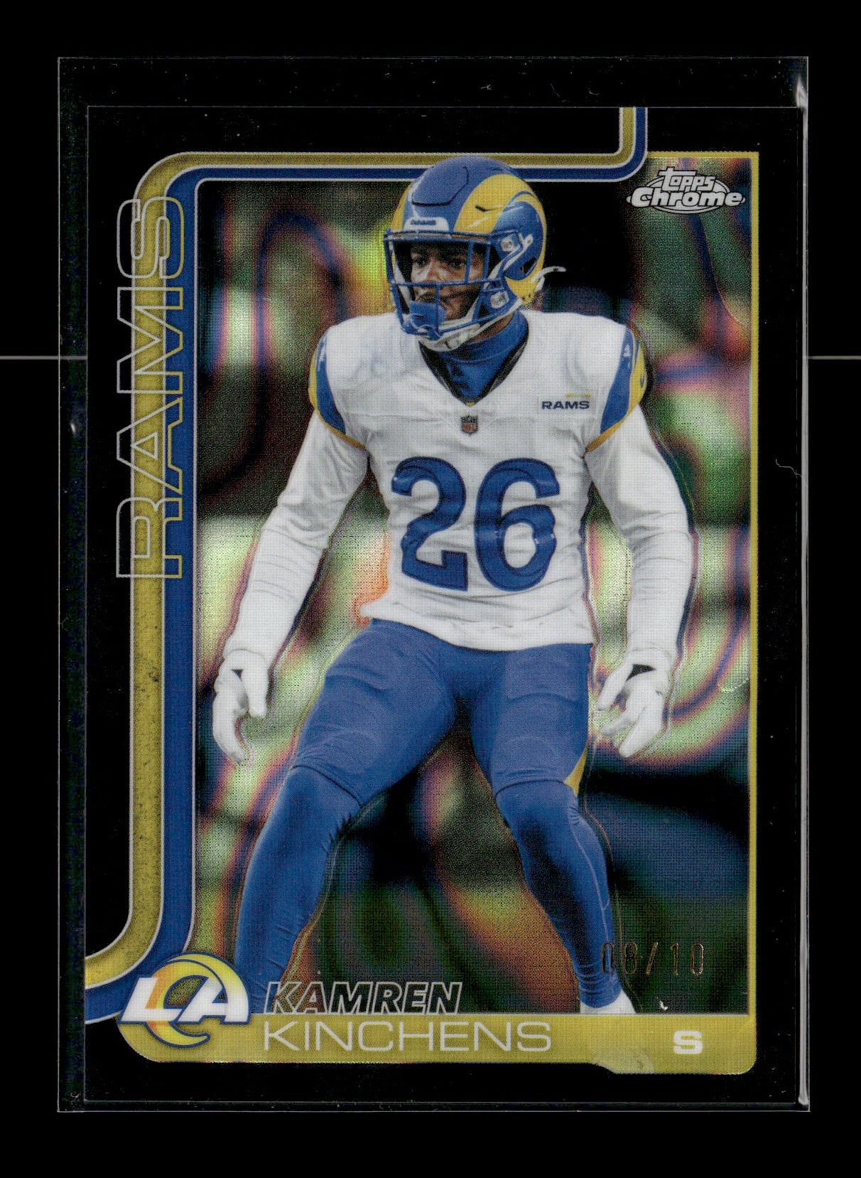 2025 Topps Chrome Kamren Kinchens #174 Black Wave Refractor #/10 Los Angeles Rams