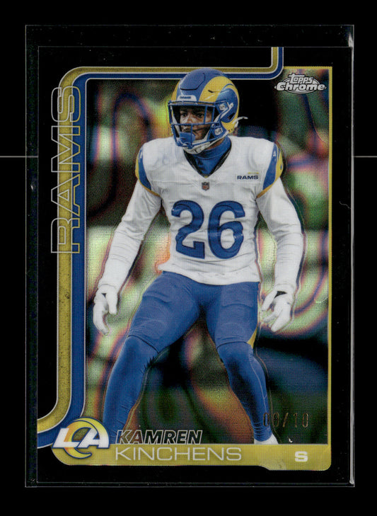 2025 Topps Chrome Kamren Kinchens #174 Black Wave Refractor #/10 Los Angeles Rams