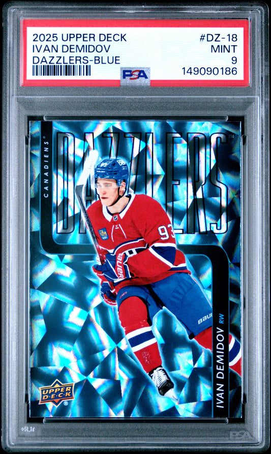 2025 Upper Deck Dazzlers Ivan Demidov #DZ-18 Dazzlers-Blue PSA 9 Montreal Canadiens