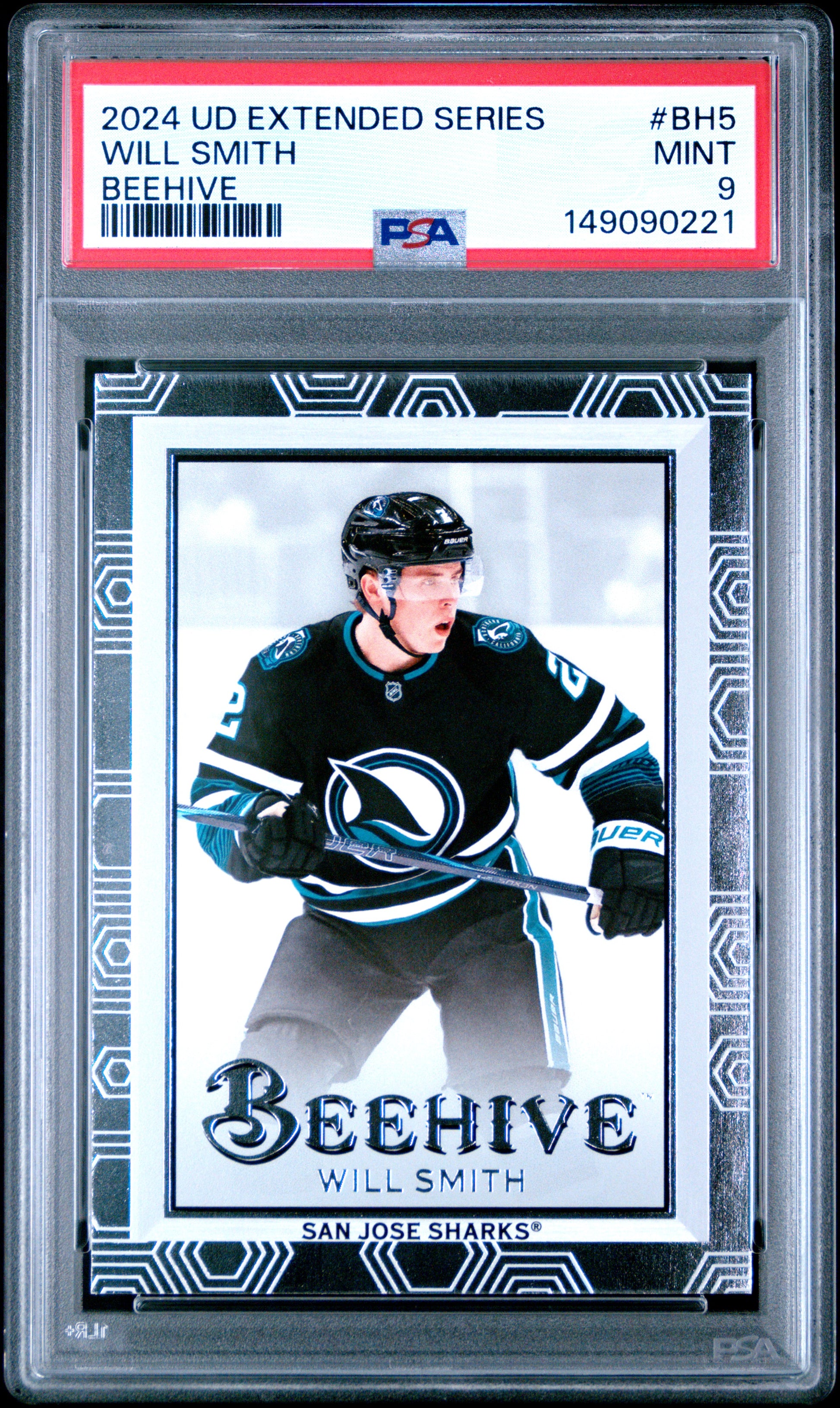 2024 Upper Deck Extended Series Beehive Will Smith #BH5 PSA 9 San Jose Sharks