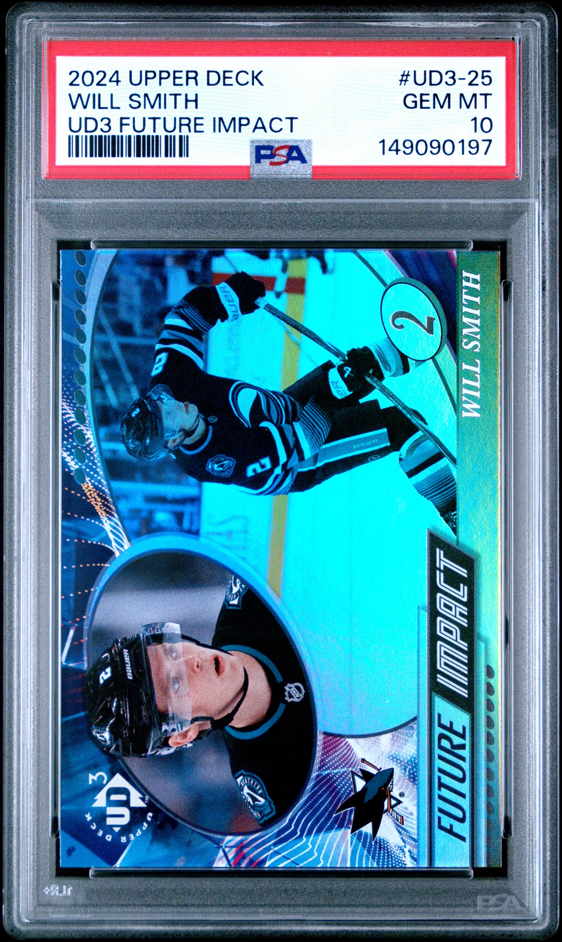 2024 Upper Deck Ud3 Future Impact Will Smith #UD3-25 PSA 10 San Jose Sharks