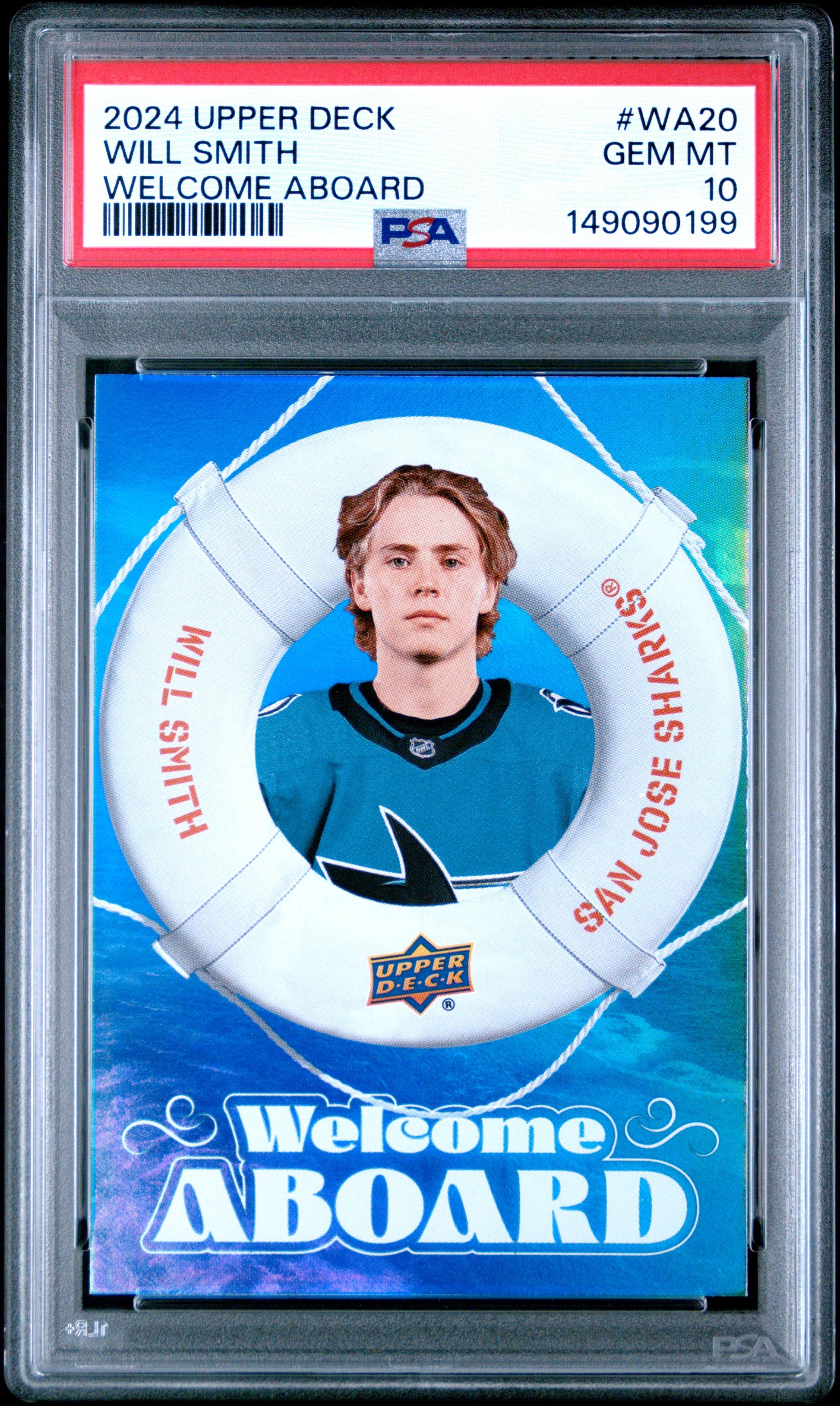 2024 Upper Deck Welcome Aboard Will Smith #WA20 PSA 10 San Jose Sharks