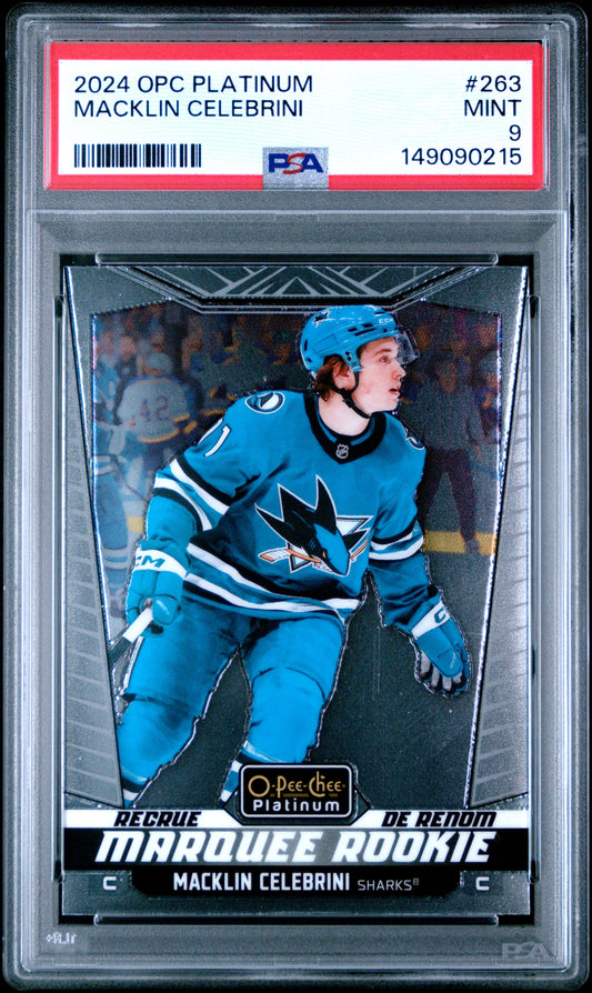 2024 Upper Deck O-Pee-Chee Platinum Macklin Celebrini #263 PSA 9 San Jose Sharks