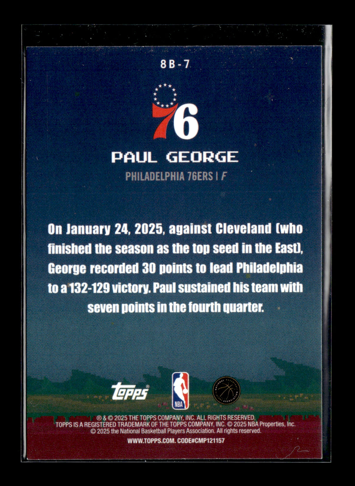 2025-26 Topps Paul George #8B-7 8-Bit Ballers Philadelphia 76ers