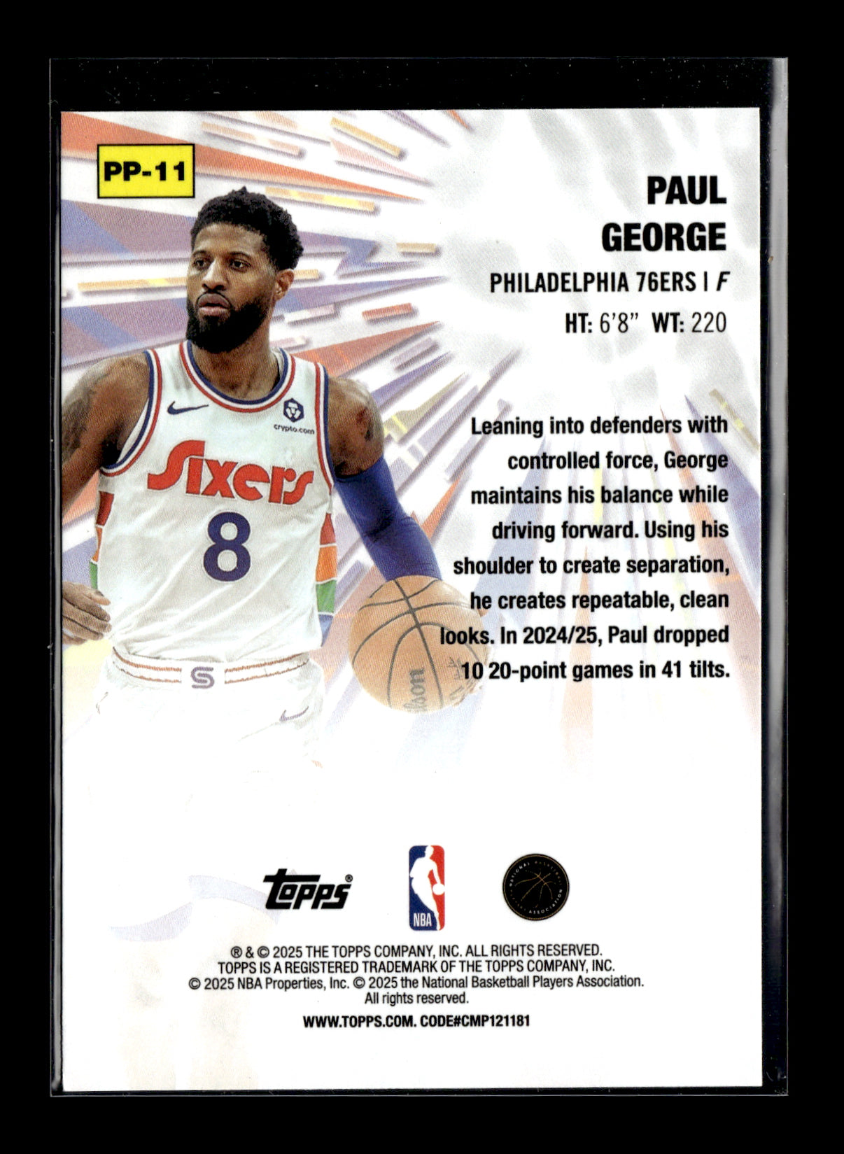 2025-26 Topps Paul George #PP-11 Power Players Holo Foil Philadelphia 76ers