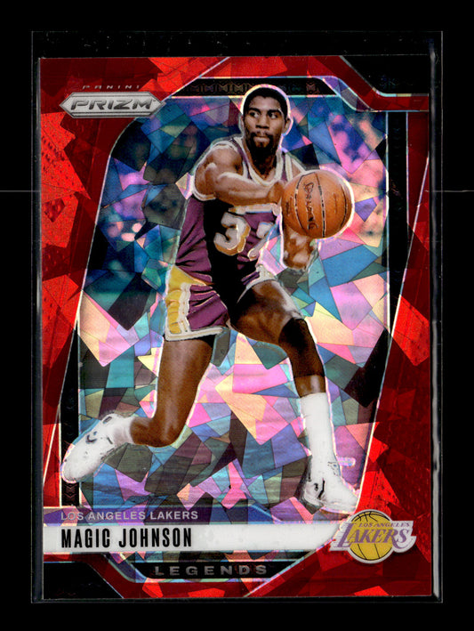 2024-25 Panini Prizm Magic Johnson #294 Prizms Red Ice Los Angeles Lakers