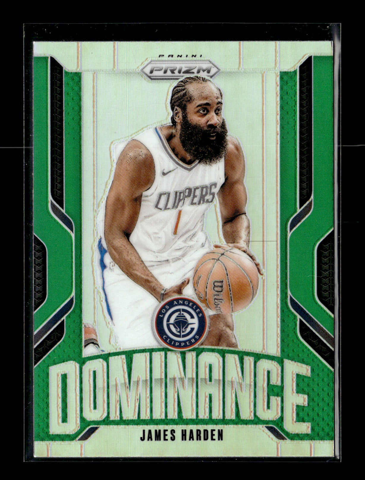 2024-25 Panini Prizm James Harden #8 Dominance Prizms Green Los Angeles Clippers