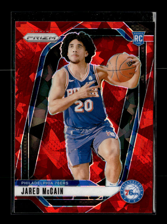 2024-25 Panini Prizm Jared McCain #222 Prizms Red Ice Philadelphia 76ers
