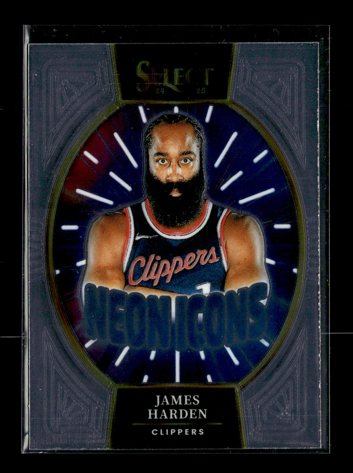 2024-25 Panini Select James Harden #1 Neon Icons Los Angeles Clippers