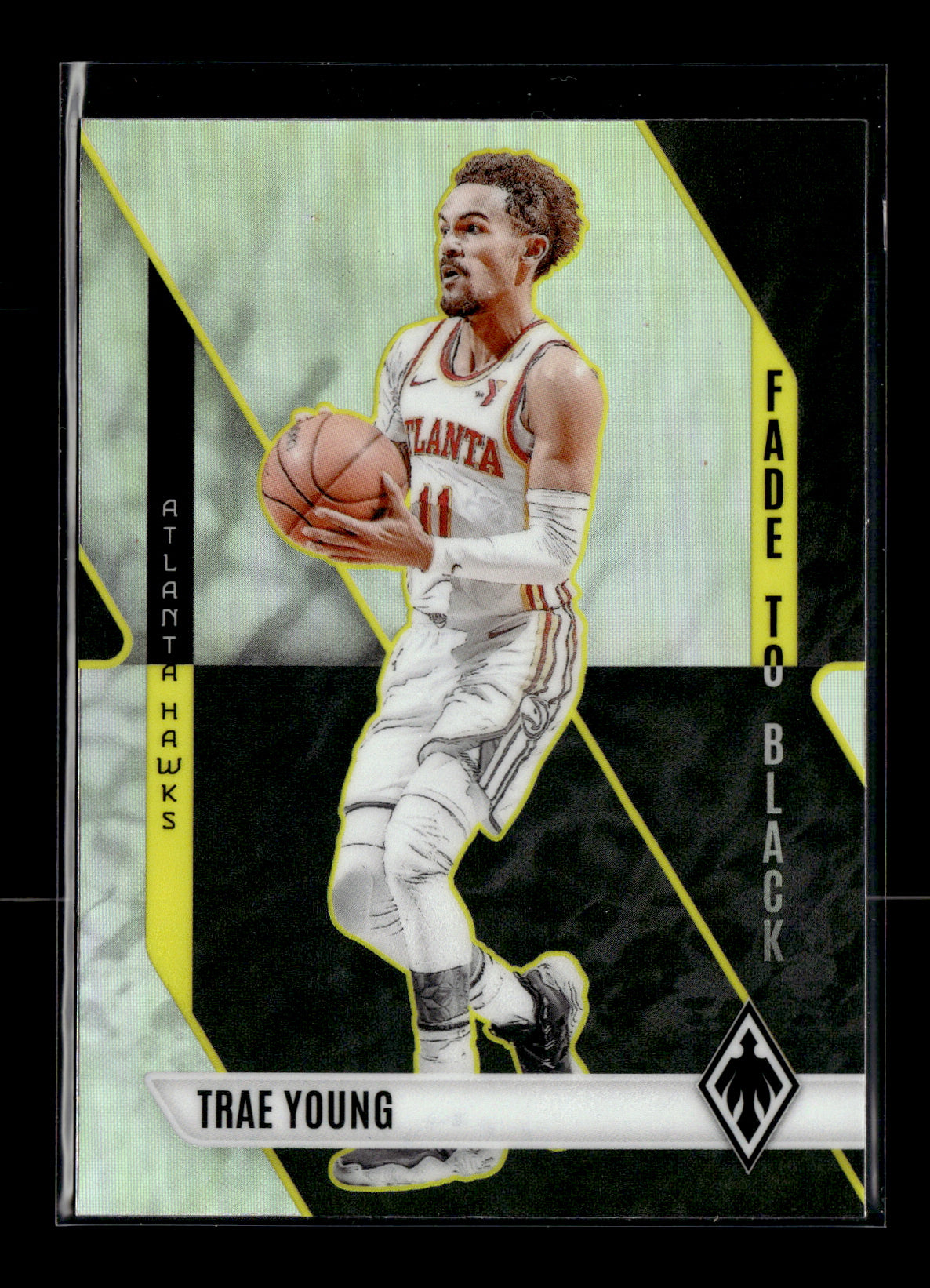 2023-24 Panini Phoenix Trae Young #16 Fade To Black Silver Atlanta Hawks