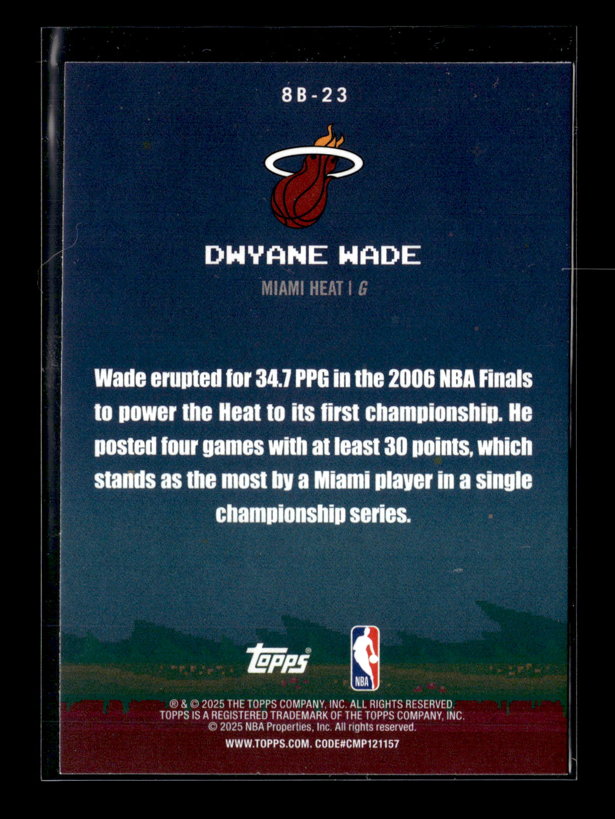 2025-26 Topps Dwyane Wade #8B-23 8-Bit Ballers Miami Heat
