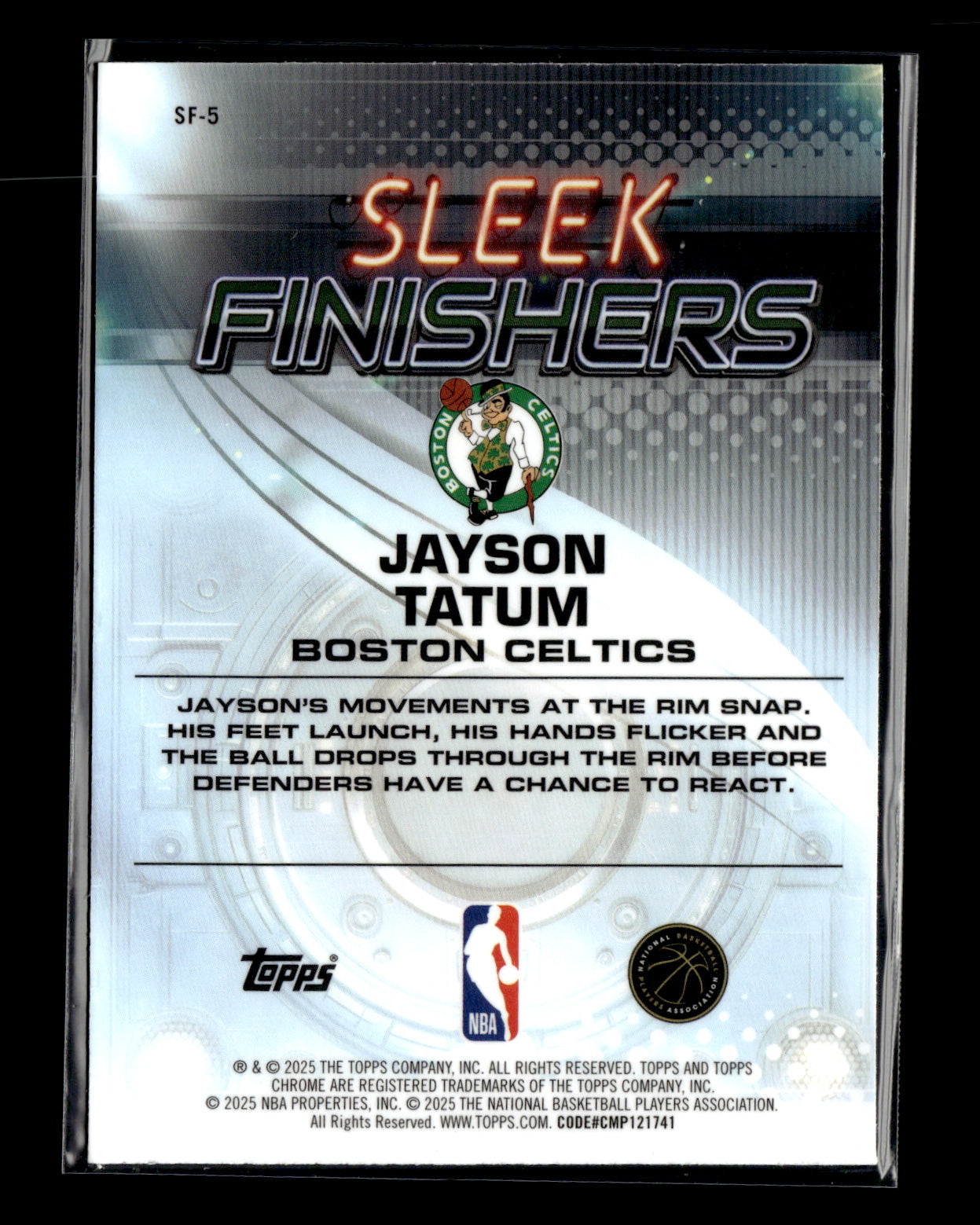 2025-26 Topps Chrome Jayson Tatum #SF-5 Sleek Finishers Boston Celtics