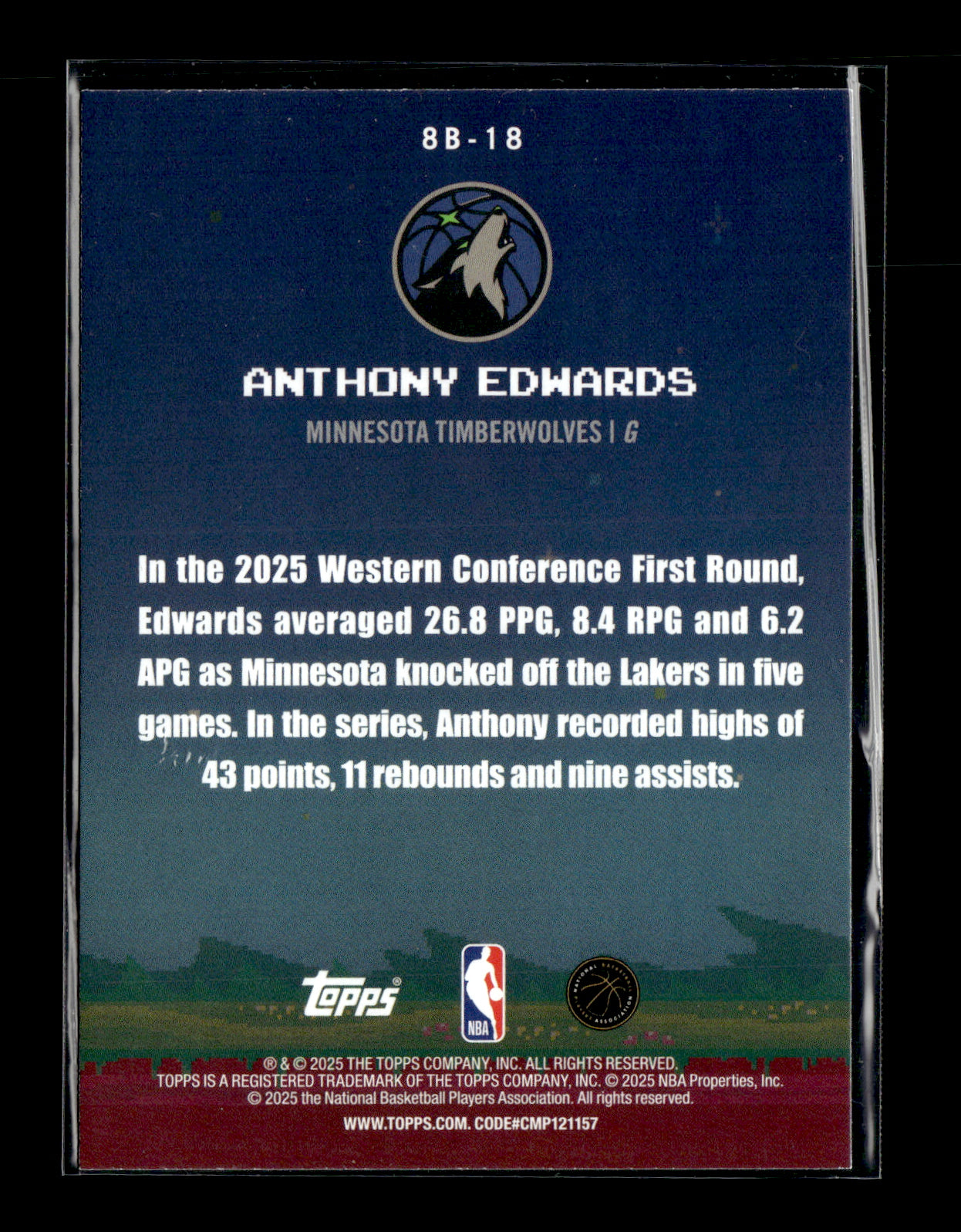 2025-26 Topps Anthony Edwards #8B-18 8-Bit Ballers Minnesota Timberwolves