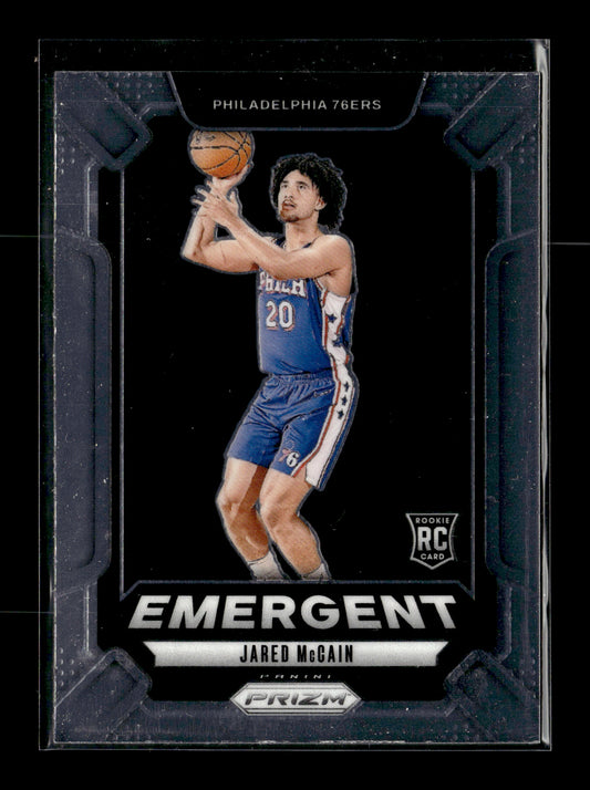 2024-25 Panini Prizm Jared McCain #19 Emergent Philadelphia 76ers