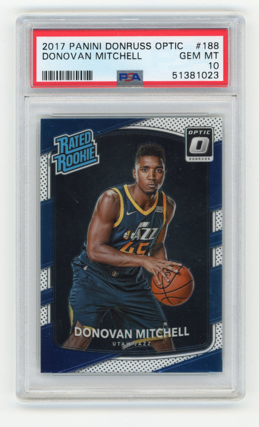 2017 Panini Donruss Optic #188 Donovan Mitchell PSA 10
