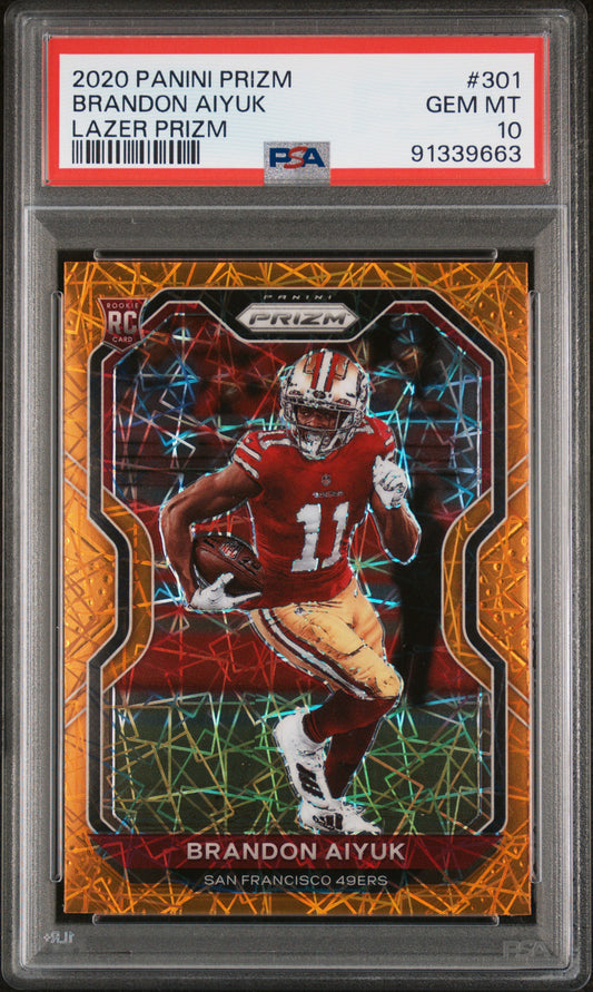2020 Panini Prizm #301 Brandon Aiyuk Lazer Prizm PSA 10