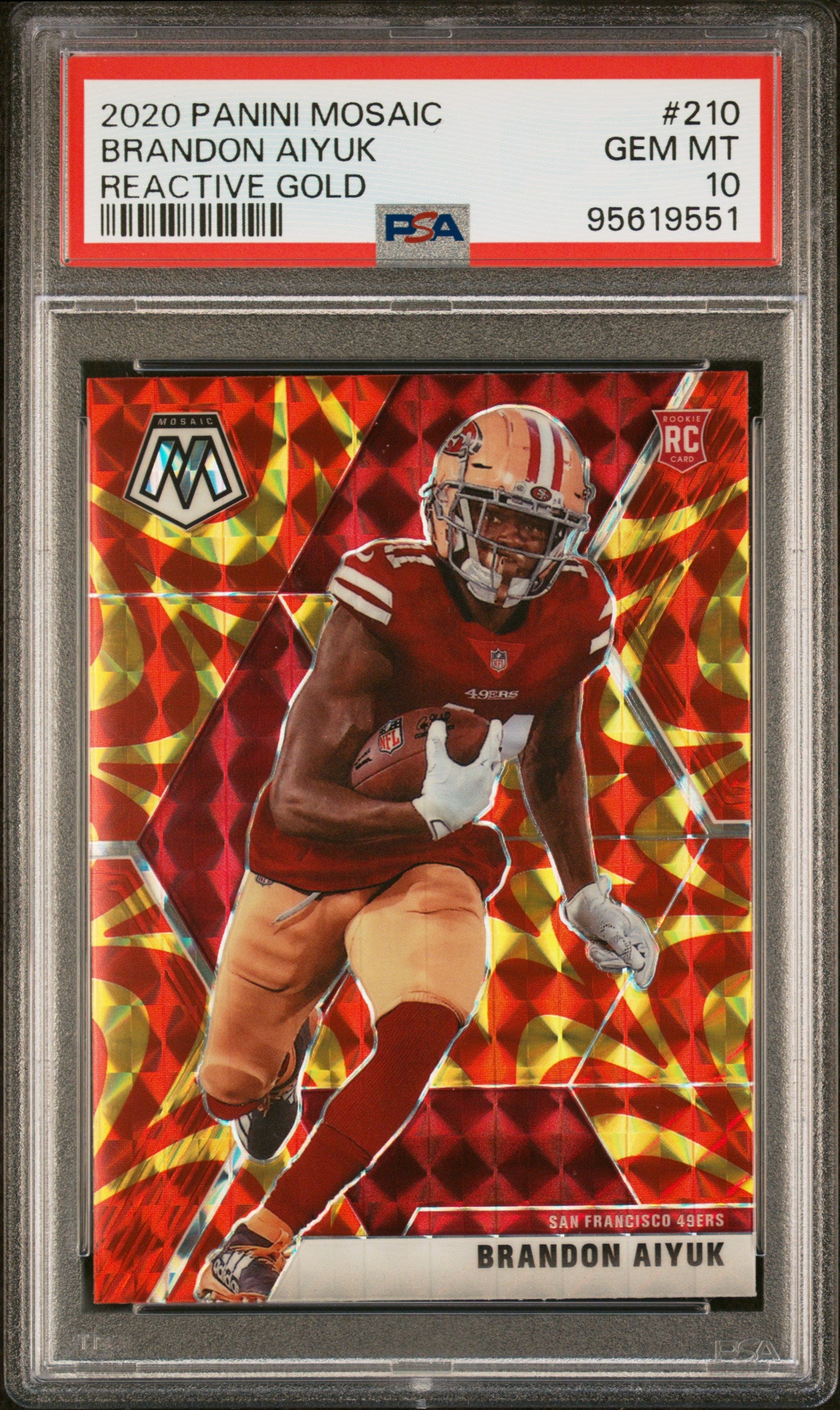 2020 Panini Mosaic #210 Brandon Aiyuk Reactive Gold PSA 10