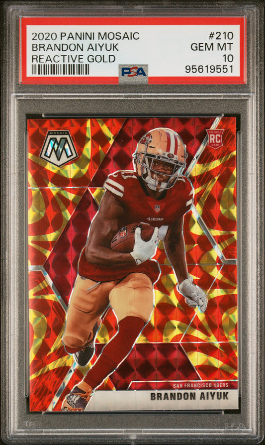 2020 Panini Mosaic #210 Brandon Aiyuk Reactive Gold PSA 10