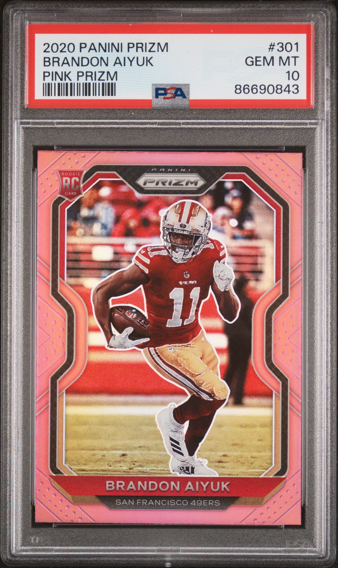 2020 Panini Prizm #301 Brandon Aiyuk Pink Prizm PSA 10