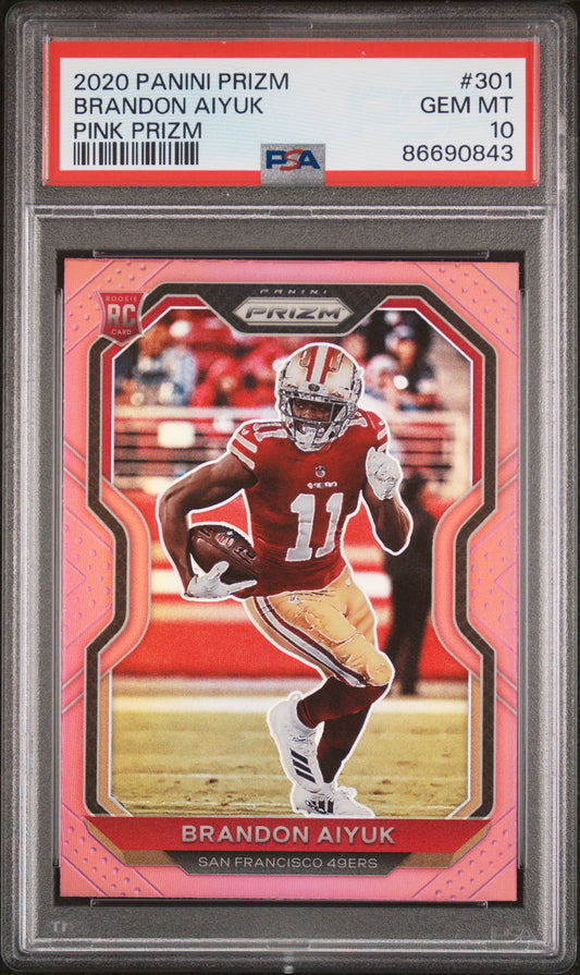 2020 Panini Prizm #301 Brandon Aiyuk Pink Prizm PSA 10