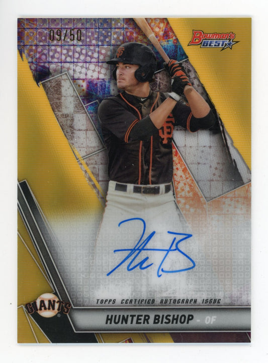 2019 Bowman's Best #B19-HB Hunter Bishop Best of 2019 Auto Gold  #/50 Giants