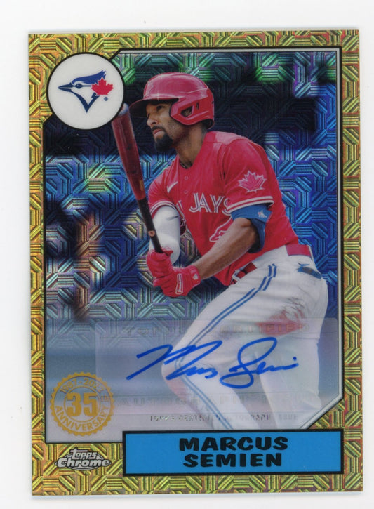 2022 Topps #T87C-70 Marcus Semien 1987 Topps Baseball 35th Anniversary Blue Jays