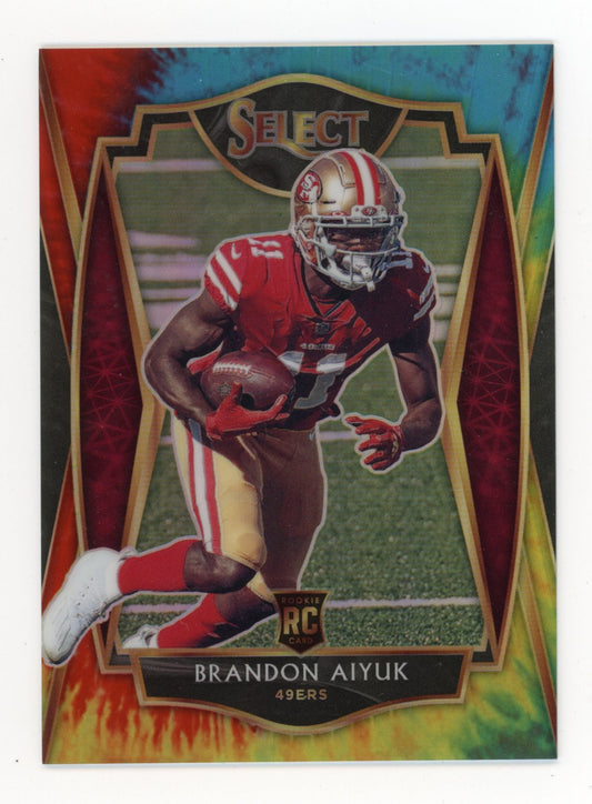 2020 Panini Select #166 Brandon Aiyuk Tie-Dye Prizm #/25 Rookie 49ers