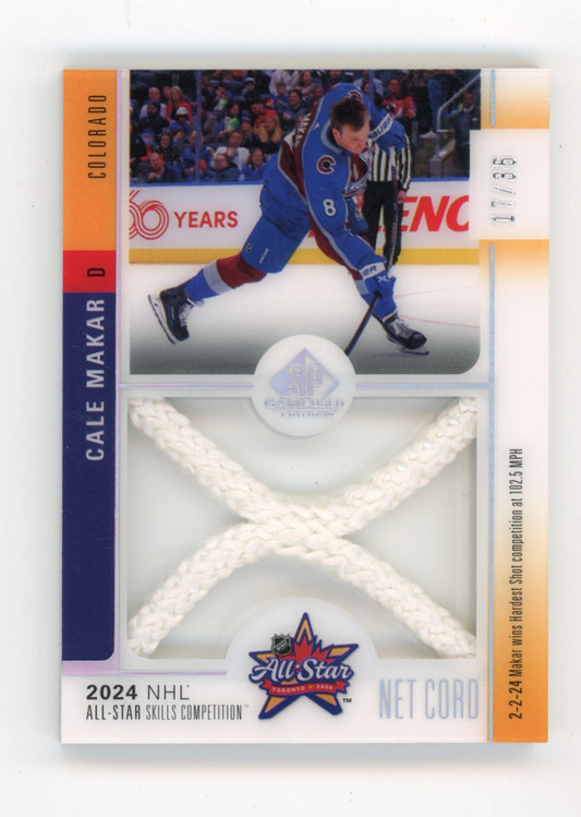 2022-23 SP Game #ASN-MA Cale Makar 2022  All-Star Net Cord Relics #/35 Avalanche