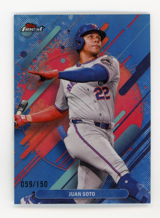2025 Finest #221 Juan Soto Blue Refractors #/150 New York Mets