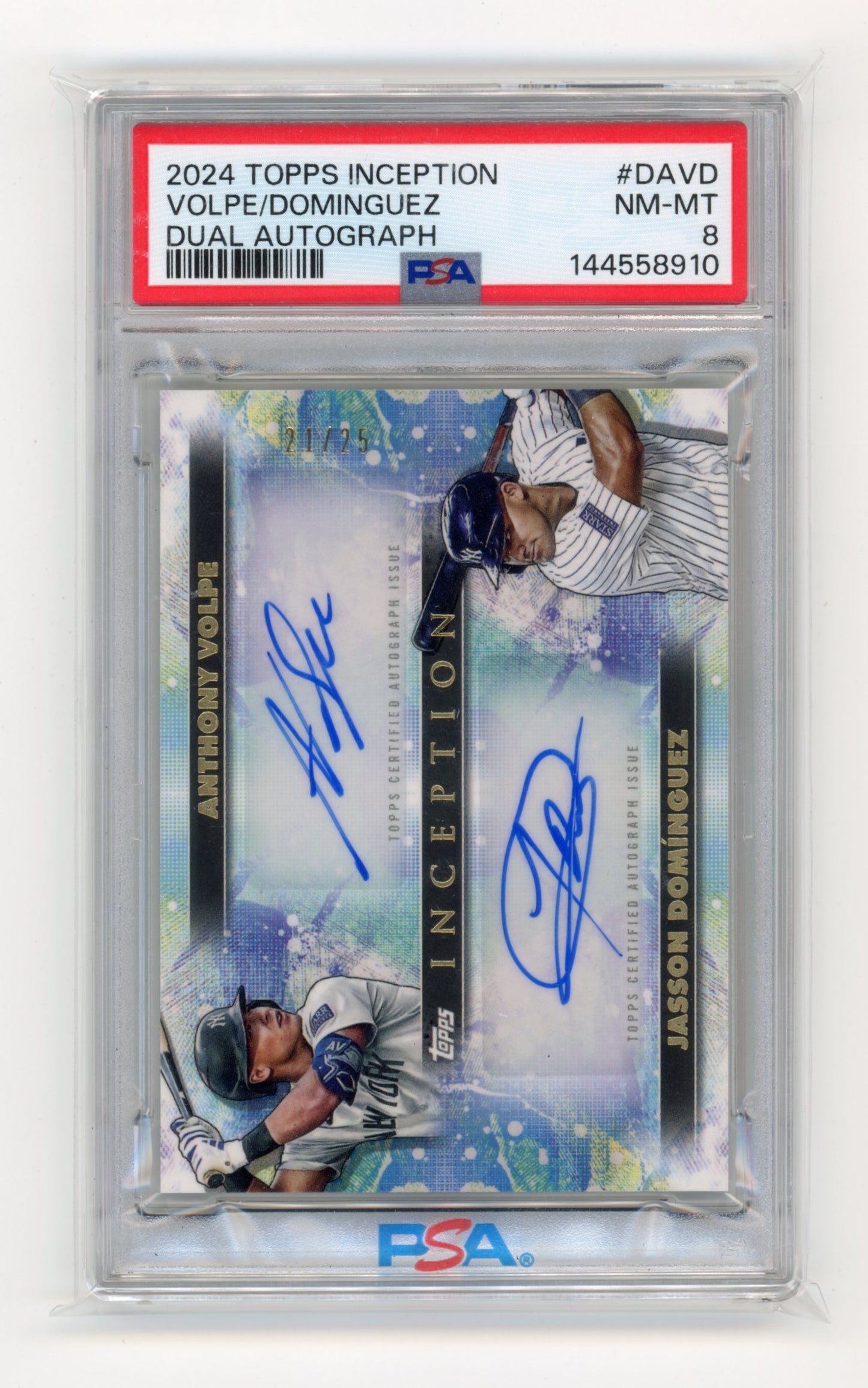 2024 Topps Inception Jasson Domínguez / Anthony Volpe #DA-VD Dual Autographs #/25 New York Yankees