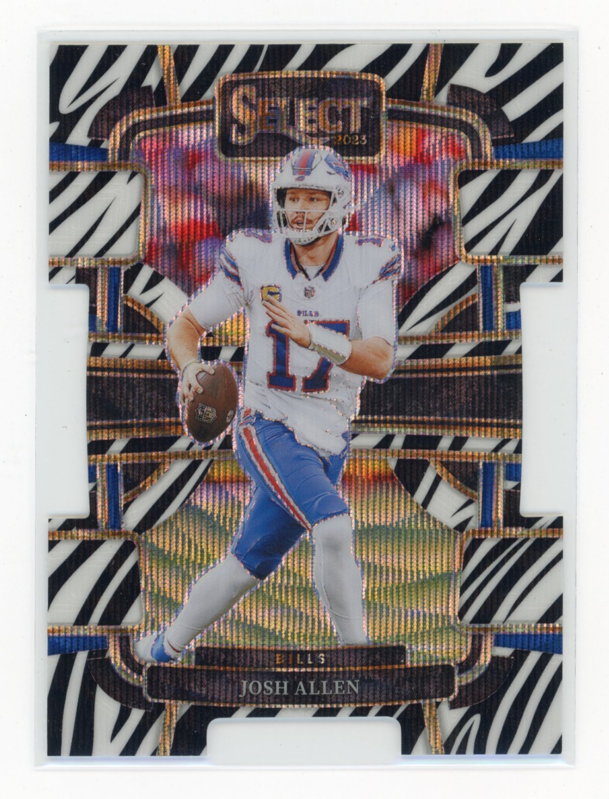 2023 Panini Select Josh Allen #13 Zebra Prizms Die Cuts Buffalo Bills