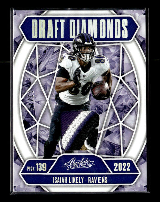 2025 Panini Absolute Isaiah Likely #DDJ-ILI Draft Diamonds Jersey Holo Silver/49