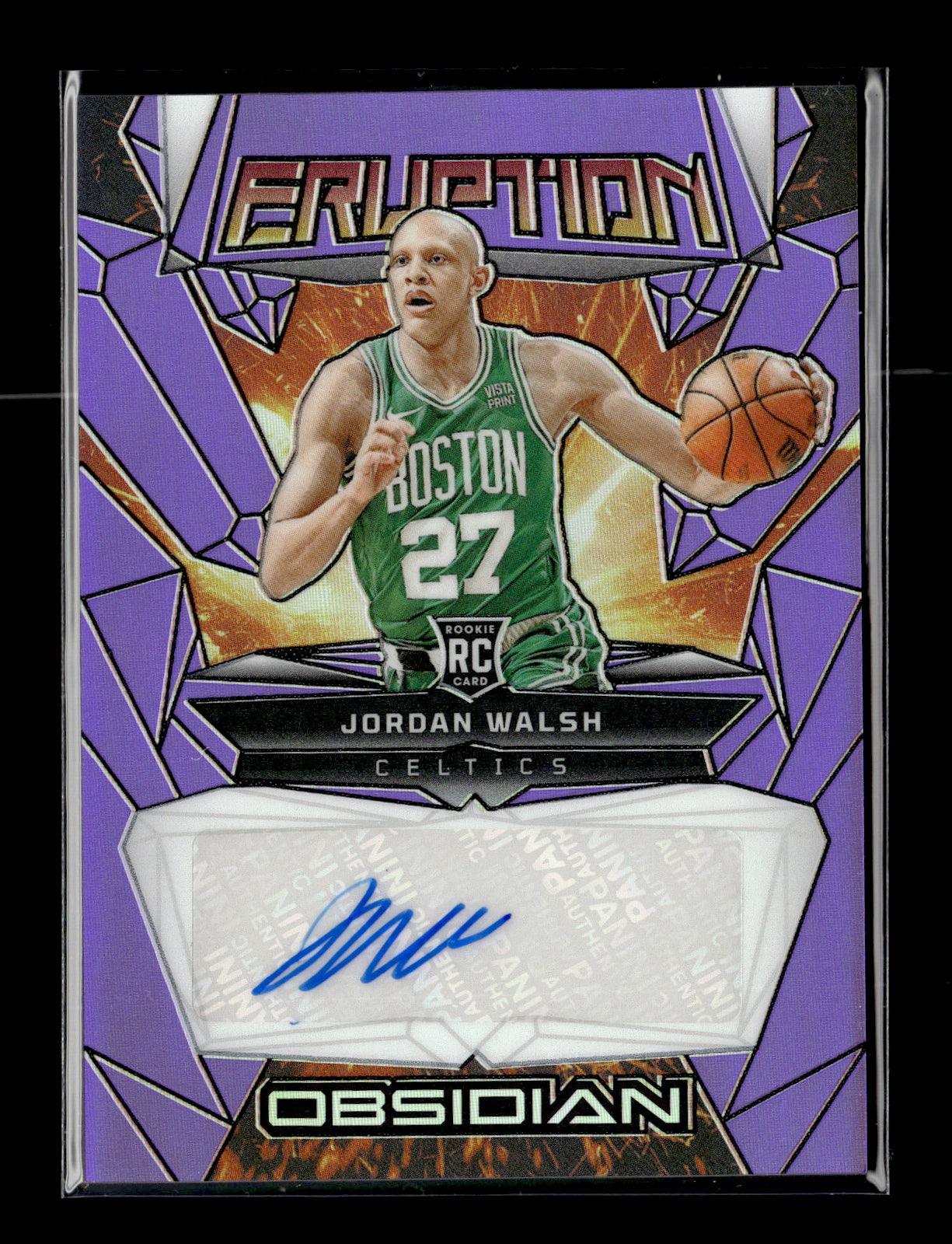 2023 Panini Obsidian Jordan Walsh Rookie Eruption Autographs Purple Flood/49