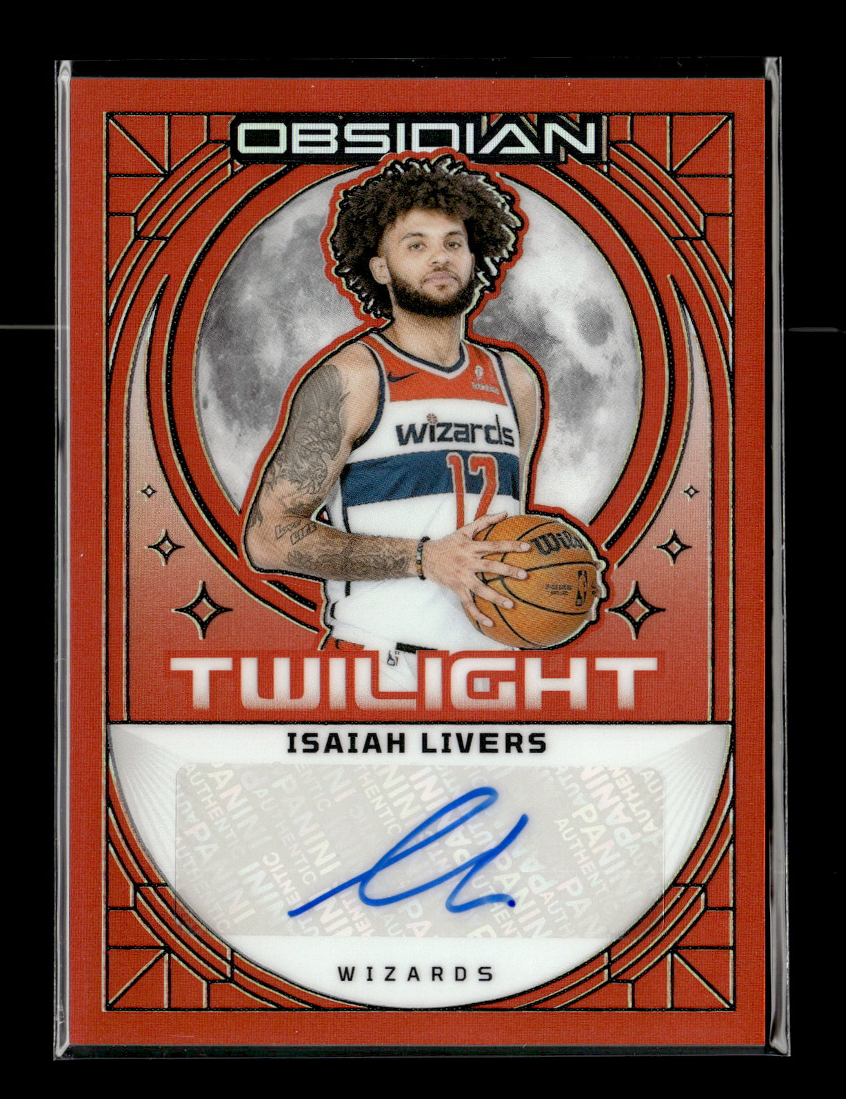 2023-24 Panini Obsidian Isaiah Livers Twilight Signatures Orange Flood /75