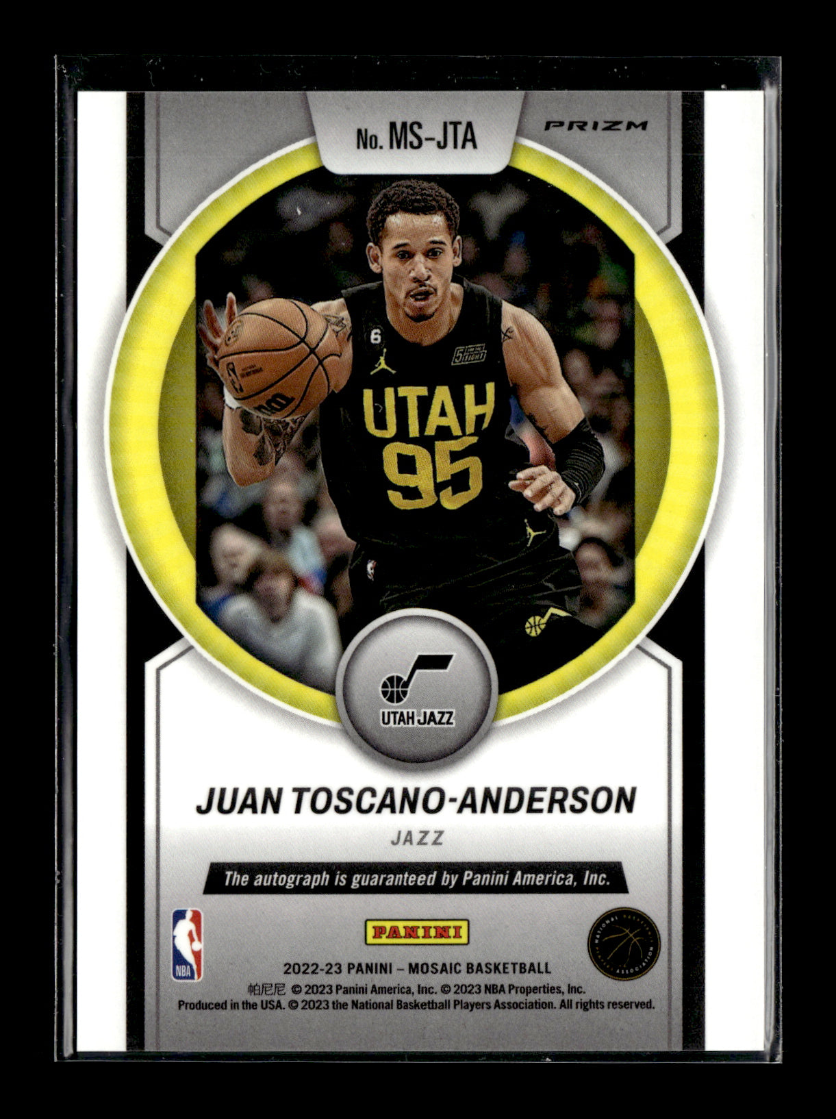 2022-23 Panini Mosaic Juan Toscano-Anderson #MS-JTA Scripts Green Ice Utah Jazz