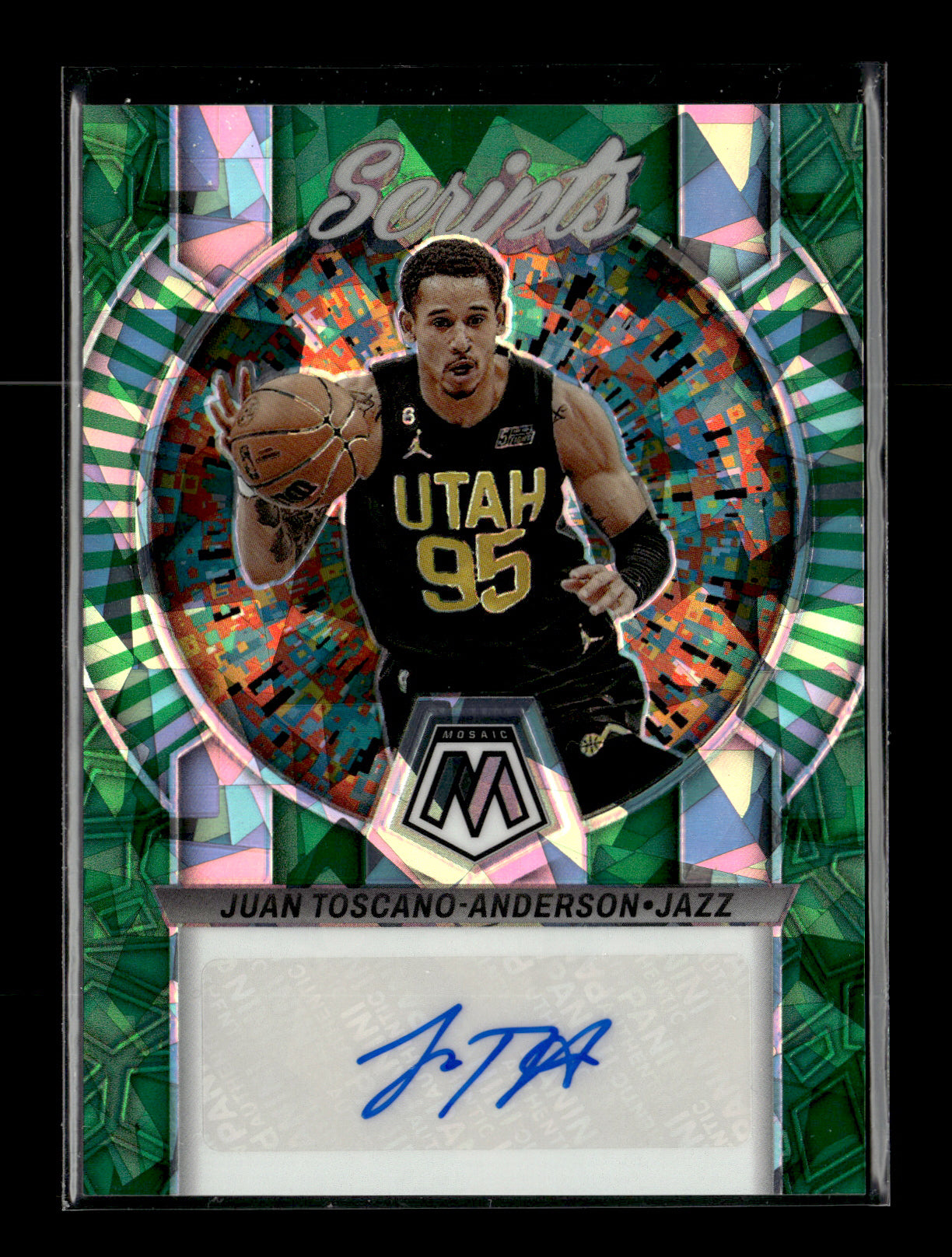 2022-23 Panini Mosaic Juan Toscano-Anderson #MS-JTA Scripts Green Ice Utah Jazz