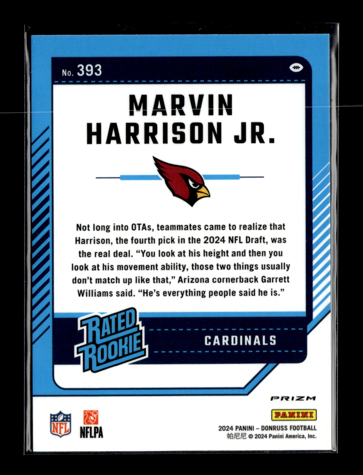 2024 Donruss Marvin Harrison Jr. #393 Optic Rated Rookies Preview Pink