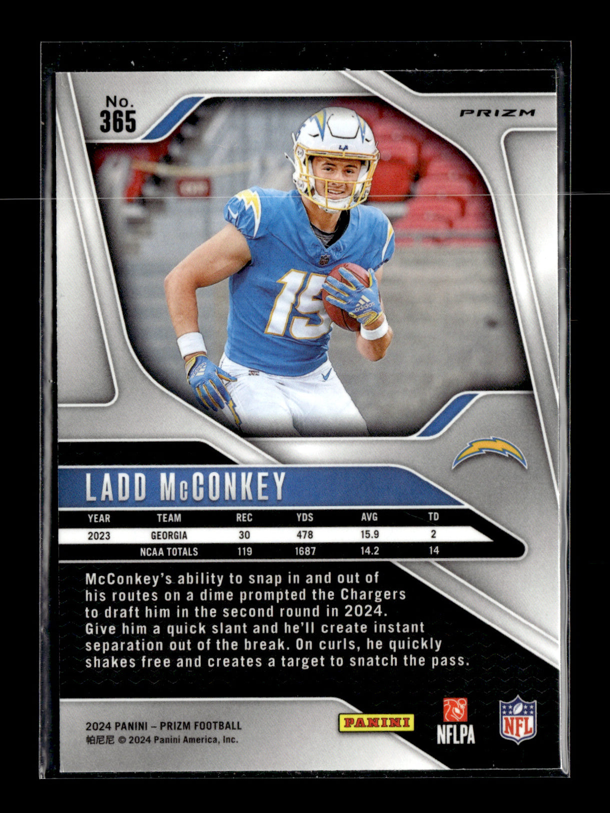 2024 Panini Prizm Ladd McConkey #365 Pink Los Angeles Chargers