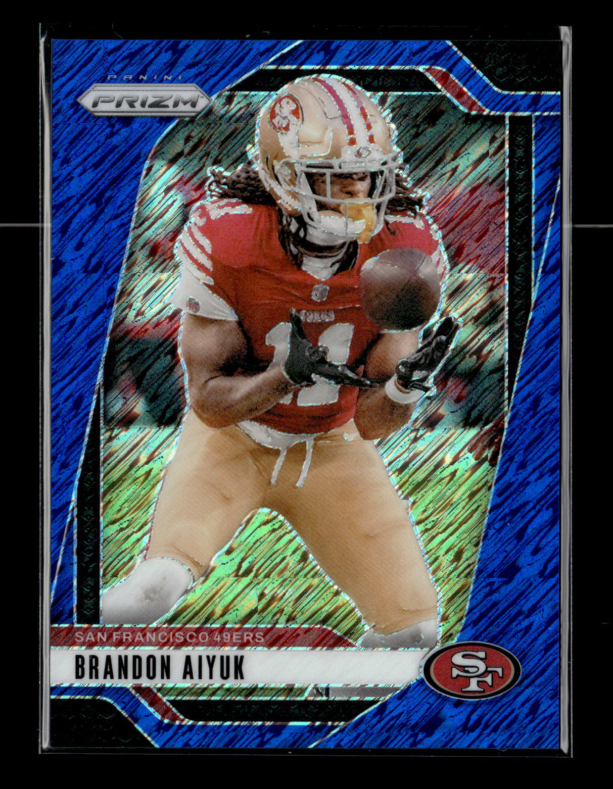 2024 Panini Prizm Brandon Aiyuk #251 Blue Shimmer #/25 San Francisco 49ers