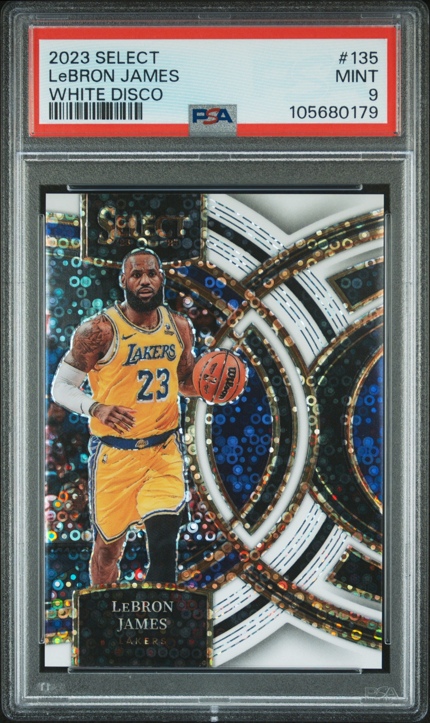 2023 Panini Select Lebron James #135 White Disco PSA 9 Los Angeles Lakers