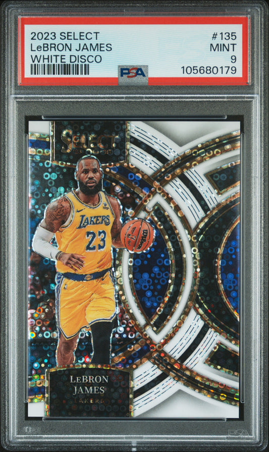 2023 Panini Select Lebron James #135 White Disco PSA 9 Los Angeles Lakers