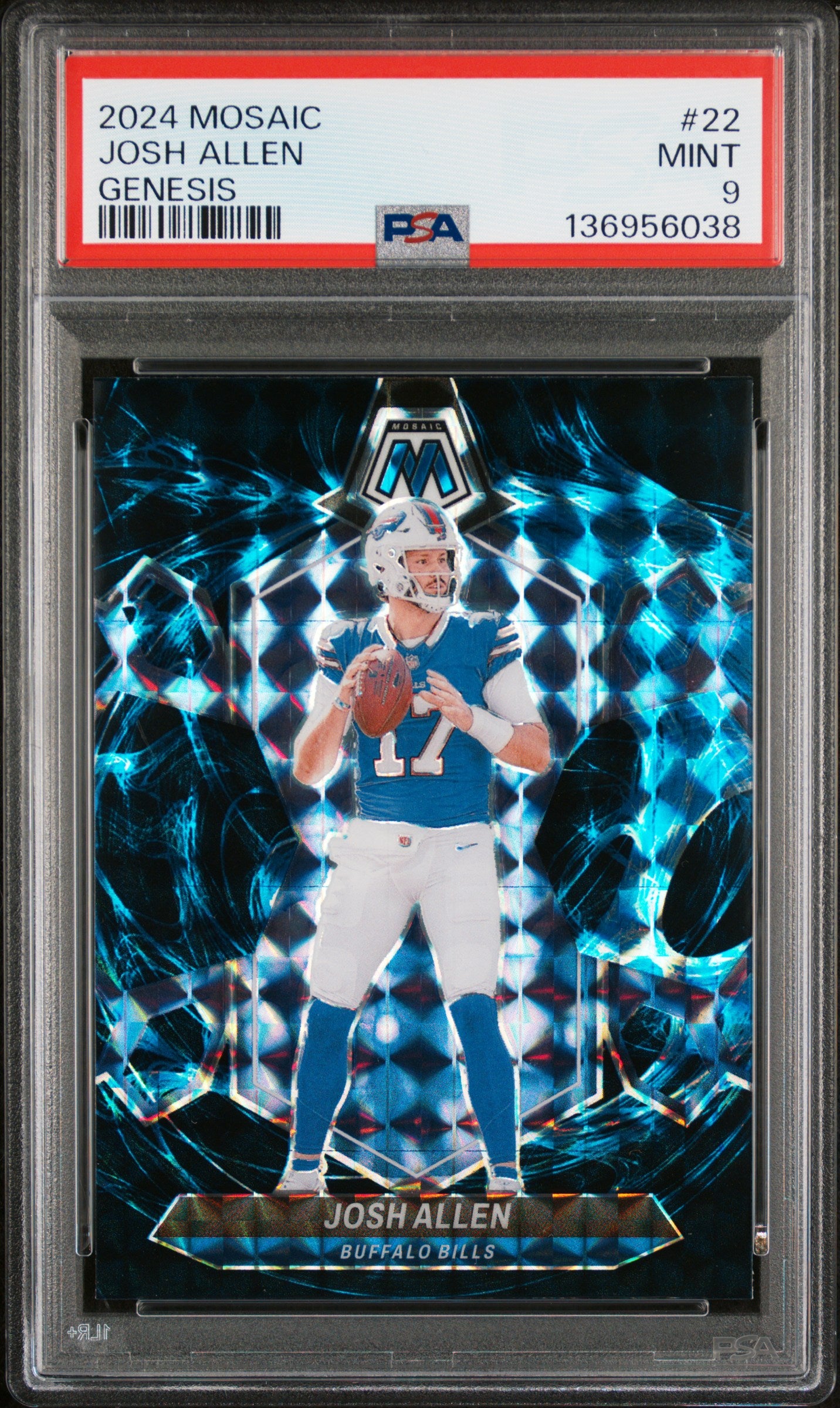 2024 Panini Mosaic Josh Allen #22 Genesis PSA 9 Buffalo Bills