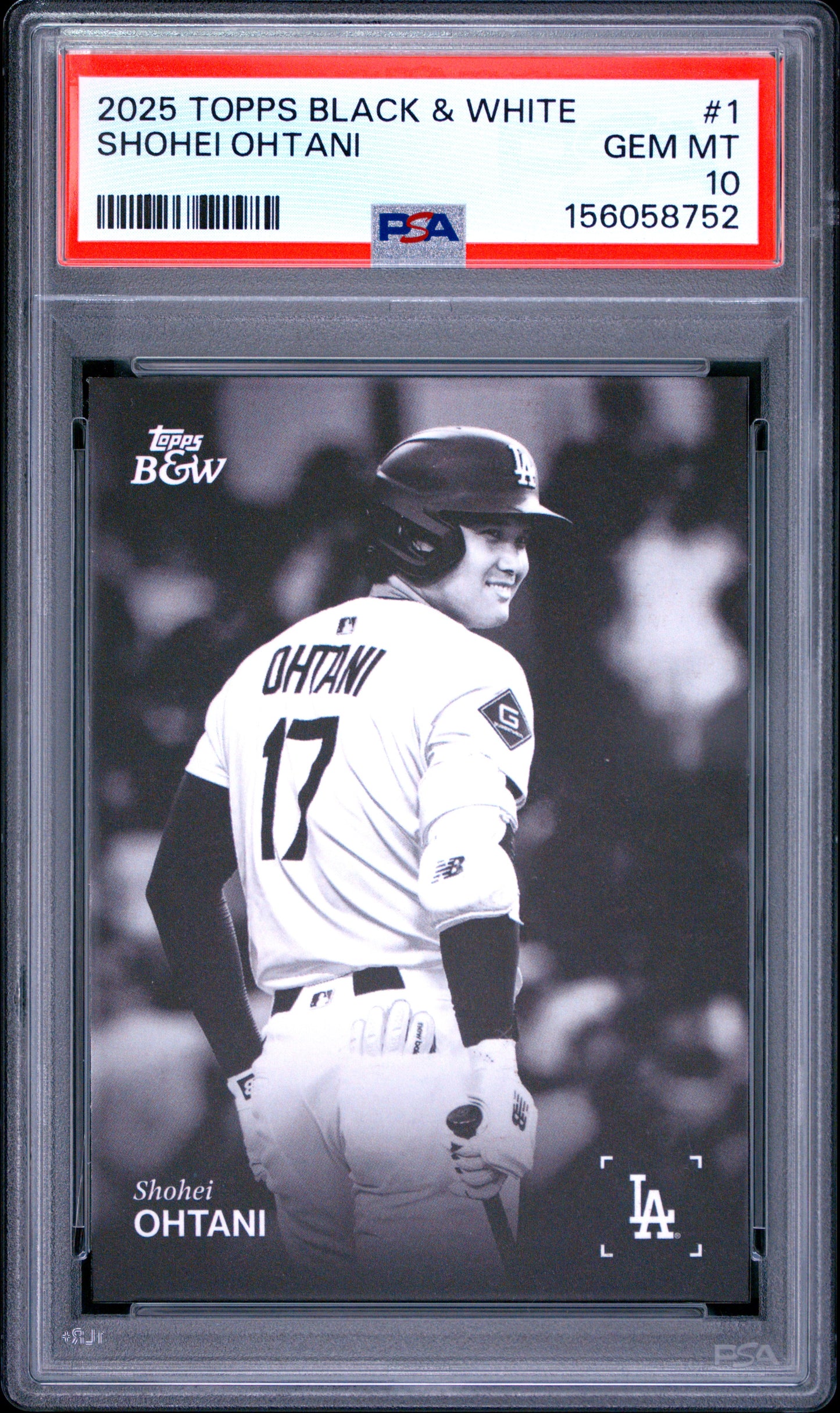 2025 Topps Black And White Shohei Ohtani #1 PSA 10 Los Angeles Dodgers