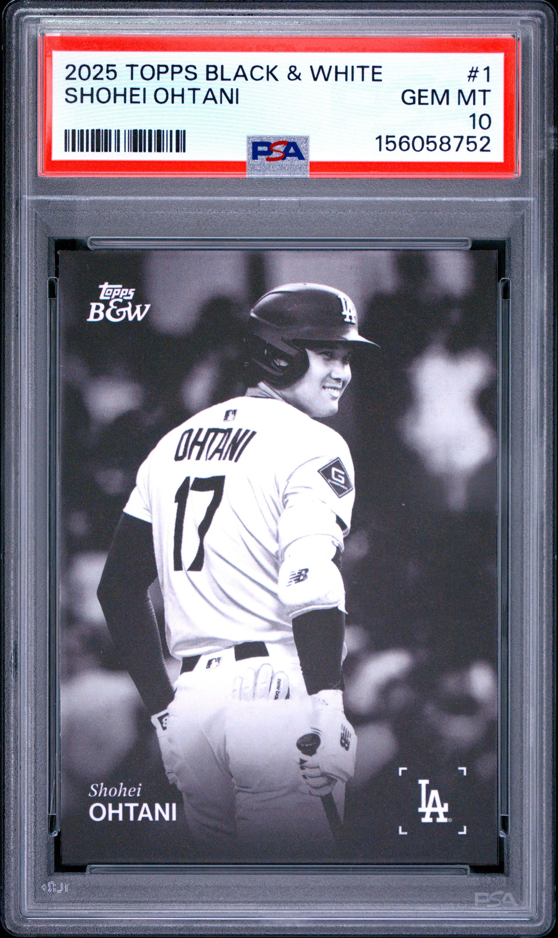 2025 Topps Black And White Shohei Ohtani #1 PSA 10 Los Angeles Dodgers